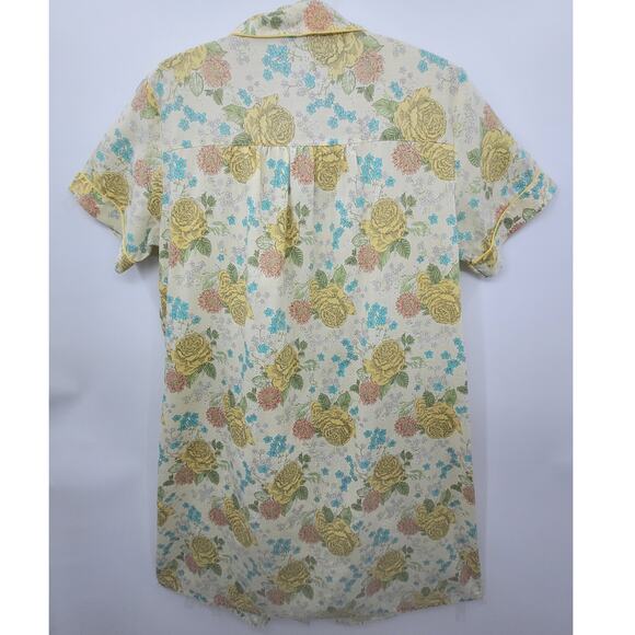 Vintage 60s Floral Collared Snap Front Short Sleeve Home‎ Sewn House Dress - Picture 3 of 10